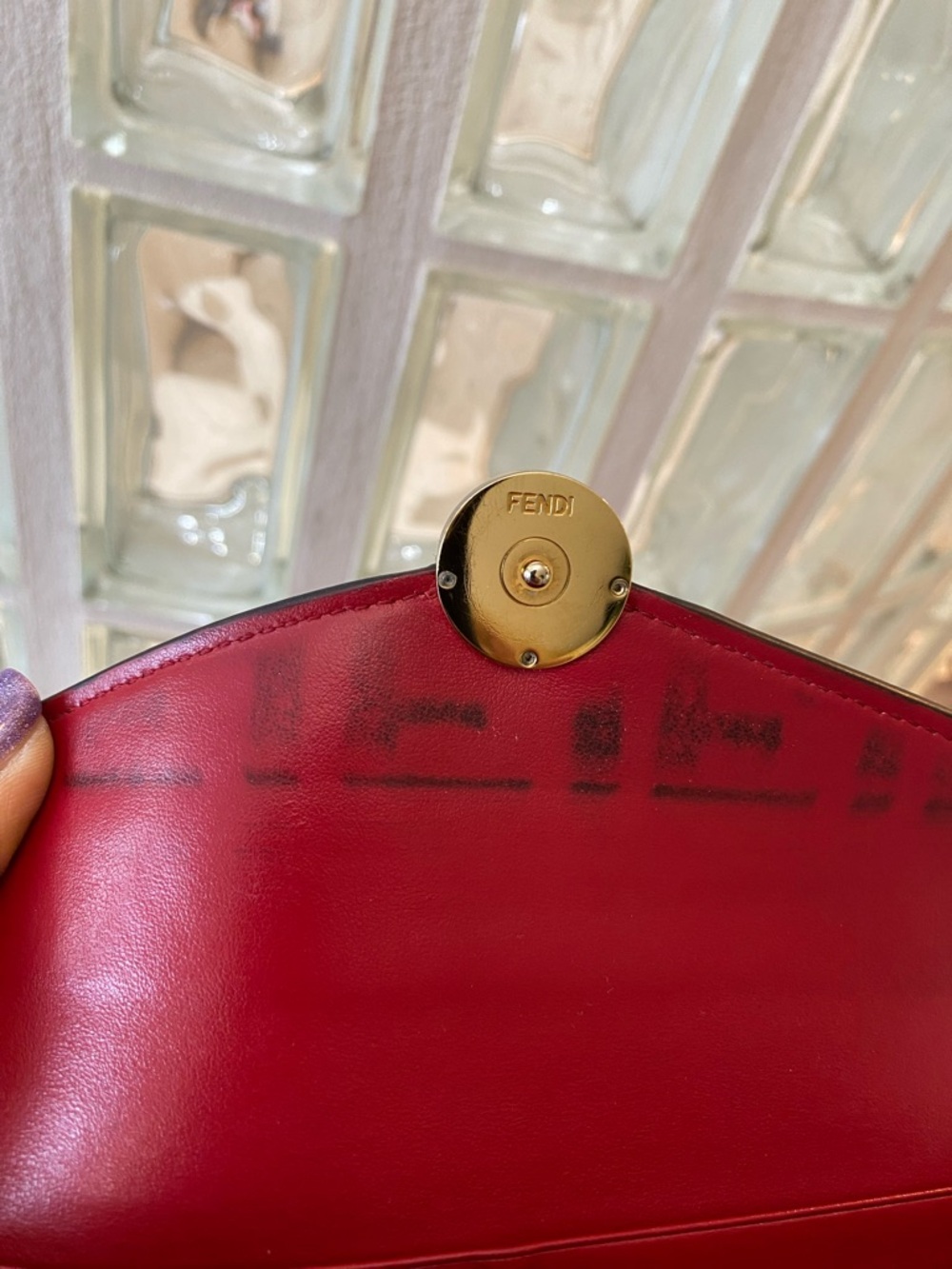 Fendi Red & Brown FF Logo Continental Envelope Zucca Monogram Wallet w/ Chain - Picture 12 of 14